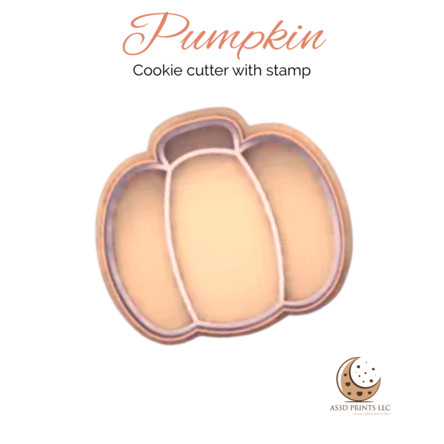 Pumpkin cookie cutter with stamp