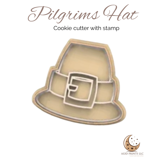 Pilgrims Hat cookie cutter with stamp