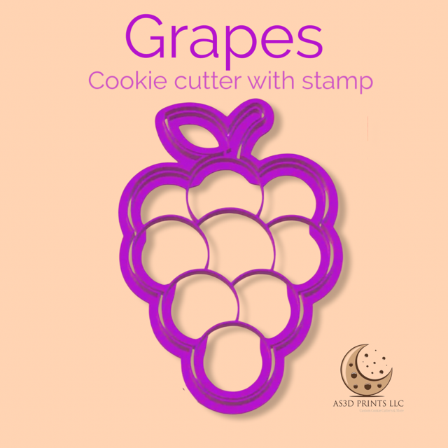 Grapes cookie cutter with stamp