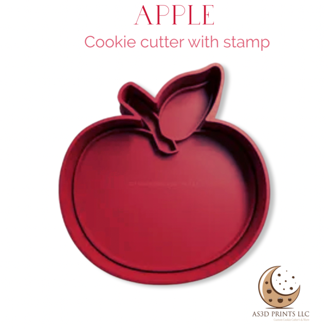 Apple cookie cutter with stamp