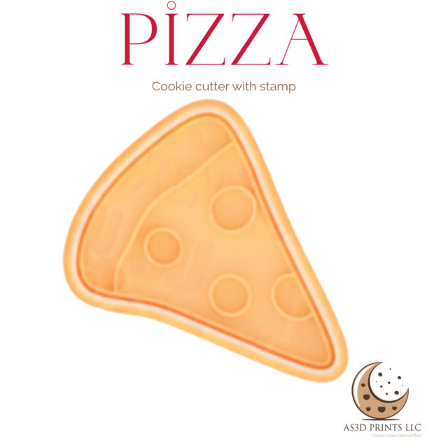 Pizza cookie cutter with stamp