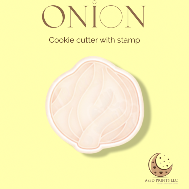 Onion cookie cutter with stamp