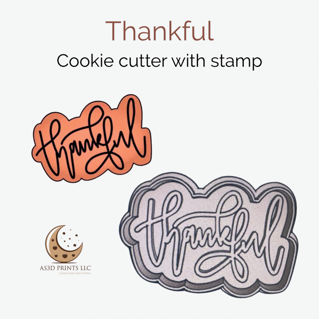 Thankful cookie cutter with stamp