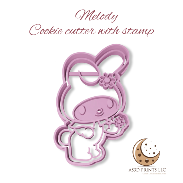 Melody cookie cutter with stamp