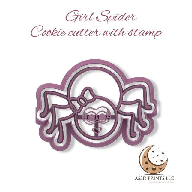 Girl Spider cookie cutter with stamp