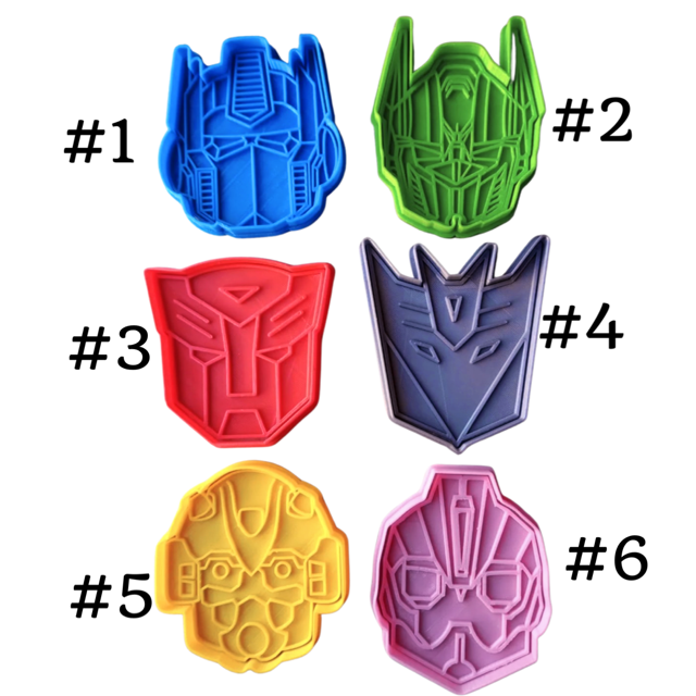 Transformer cookie cutter with stamp