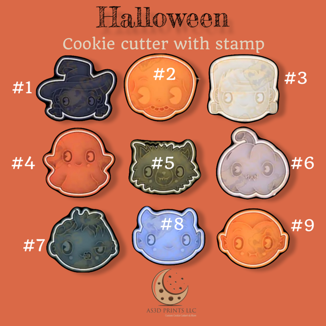 Halloween cookie cutter with stamp