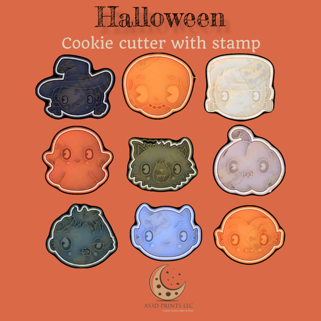 Halloween cookie cutter with stamp