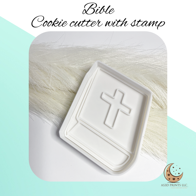 BIBLE design #2 cookie cutter with stamp
