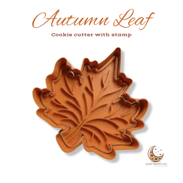 Autumn Leaf cookie cutter with stamp
