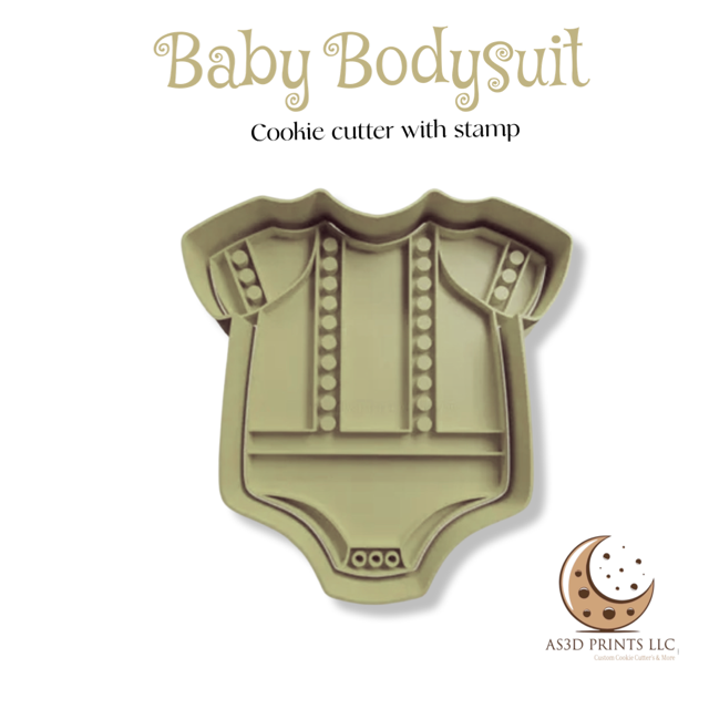 Baby Bodysuit cookie cutter with stamp