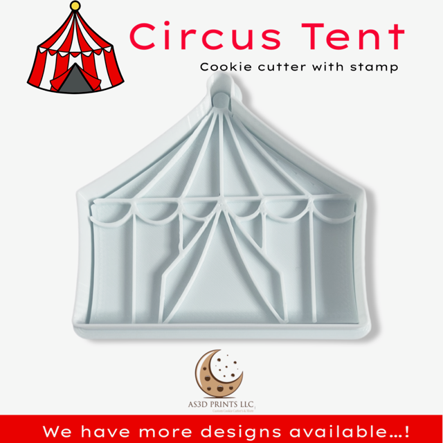 Circus Tent cookie cutter with stamp