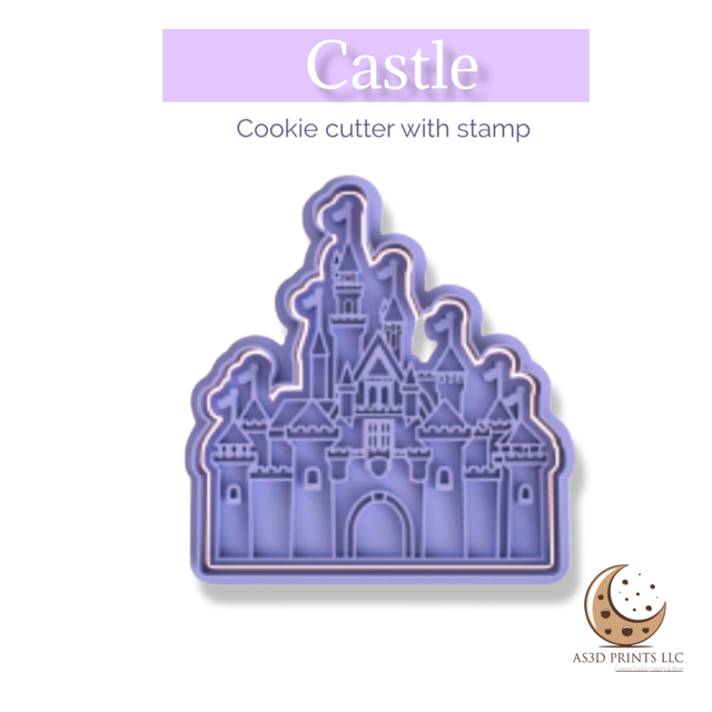 Castle cookie cutter with stamp