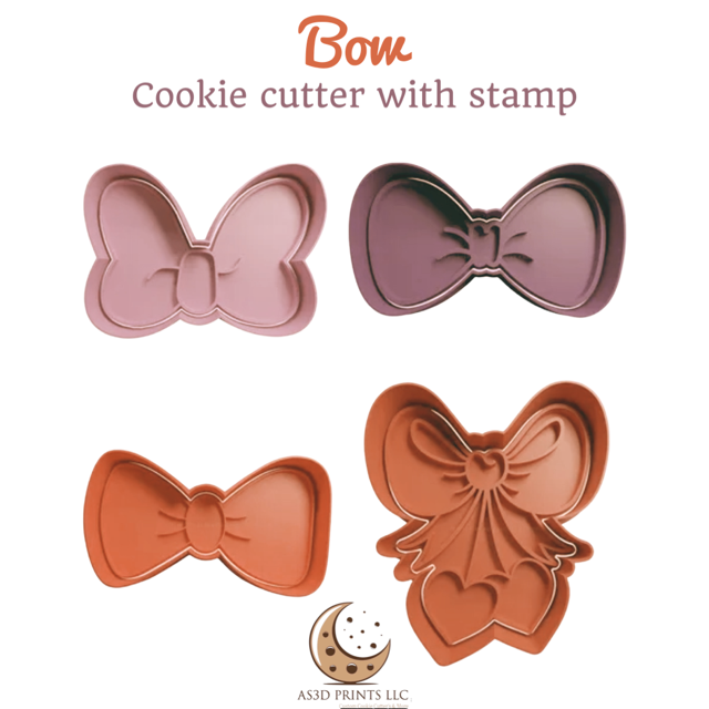 Bow cookie cutter with stamp