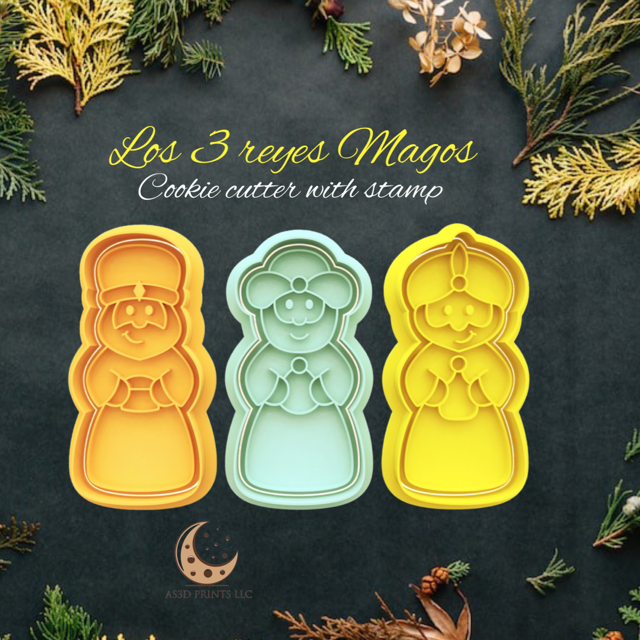 Los 3 Reyes Magos cookie cutter with stamp