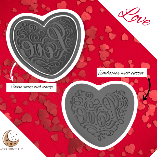 Love cookie cutter with stamp OR Embosser with stamp