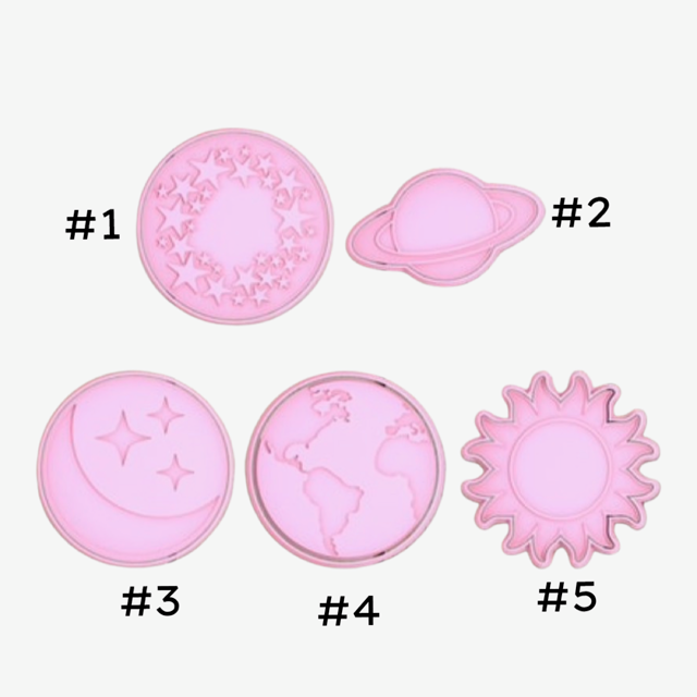 Planet Set cookie cutter with stamp