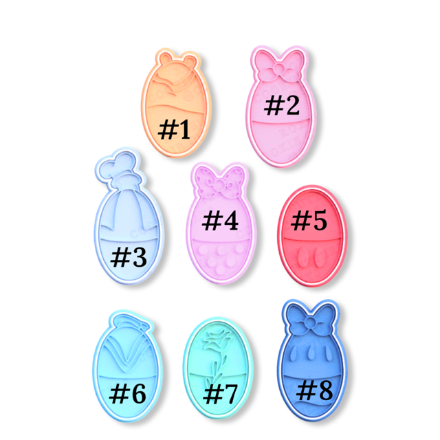 Easter Eggs Design #1 cookie cutter with stamp
