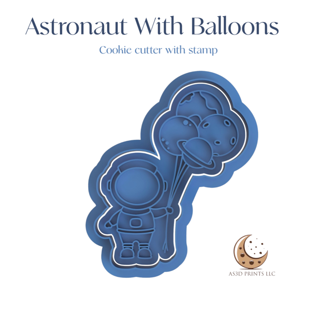 Astronaut cookie cutter with stamp
