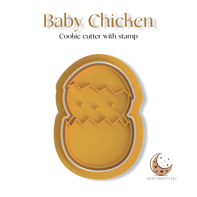 Baby Chicken cookie cutter with stamp