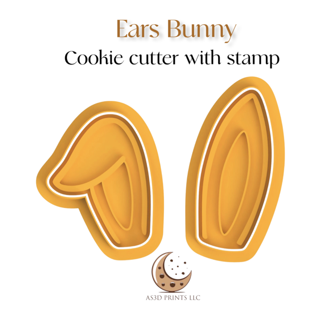 Ears Bunny cookie cutter with stamp