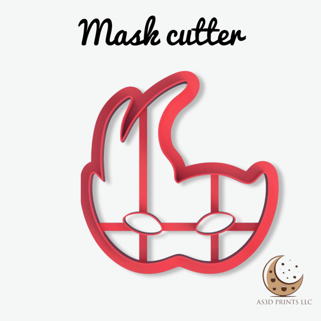 Mask cookie cutter with stamp