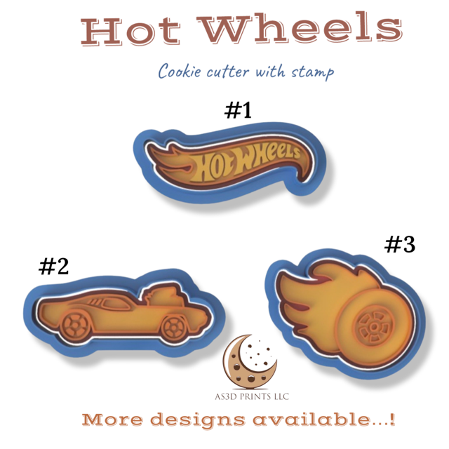 Hot Wheels cookie cutter with stamp