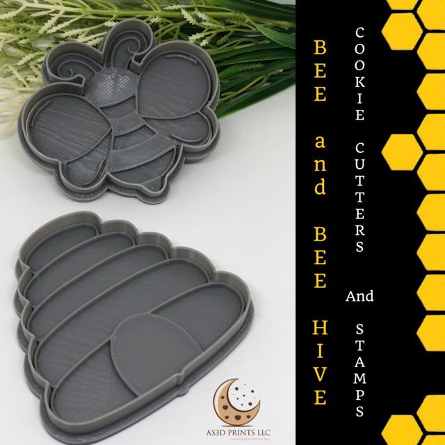 BEE cookie cutter with stamp