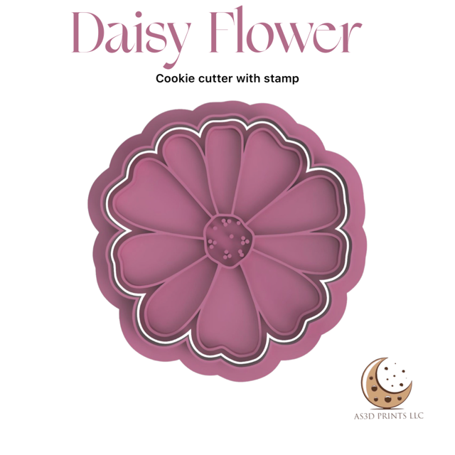 Daisy Flower cookie cutter with stamp