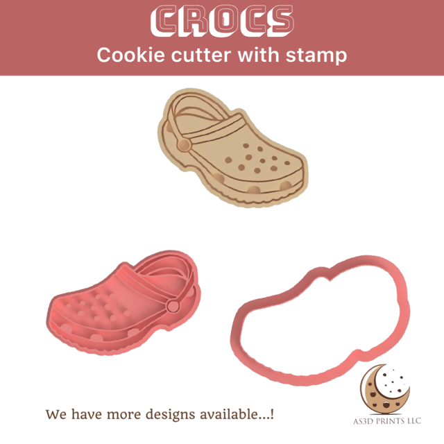 Crocs cookie cutter with stamp