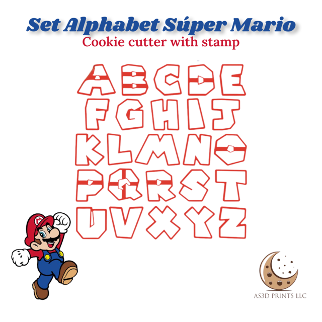 Super Mario Alphabet cookie cutters