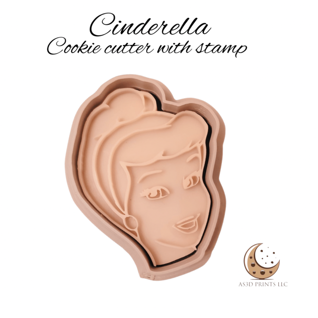 Cinderella cookie cutter with stamp