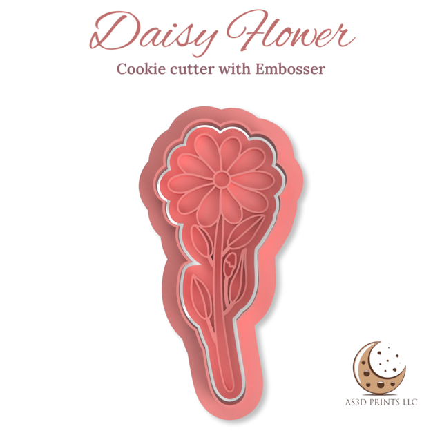 Daisy Flower cookie cutter with stamp