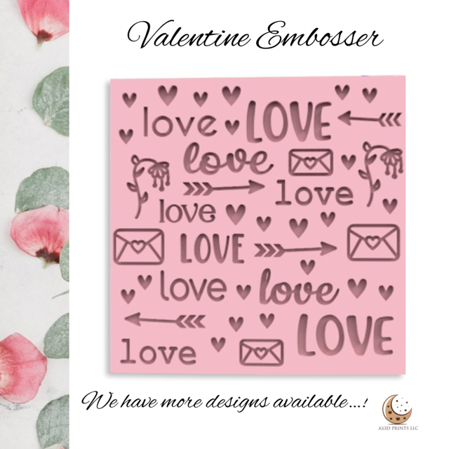 Love Embosser cookie cutter with stamp