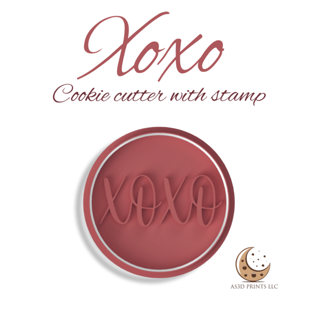 XOXO cookie cutter with stamp
