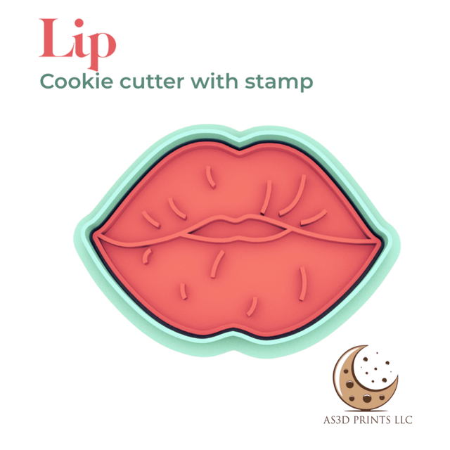Lip cookie cutter with stamp