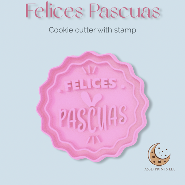 Felices Pascuas cookie cutter with stamp