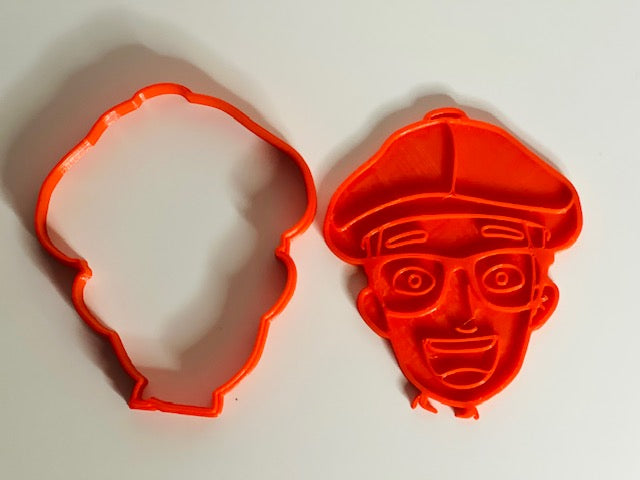 Blippi cookie cutter with stamp