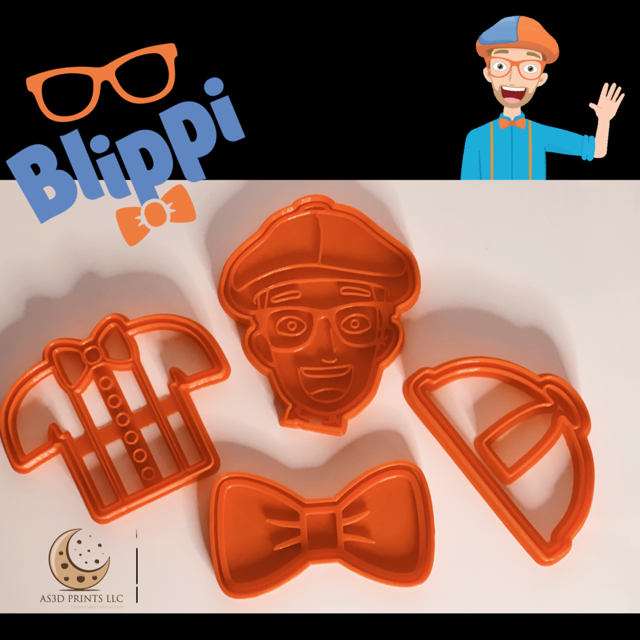 Blippi cookie cutter with stamp