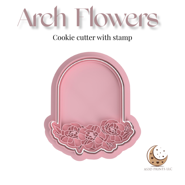 Arch Flowers cookie cutter with stamp