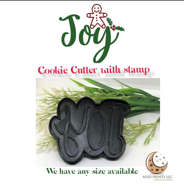 JOY cookie cutter with stamp