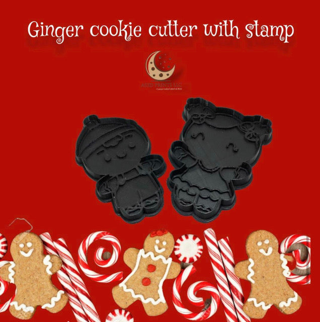 Ginger cookie cutter with stamp