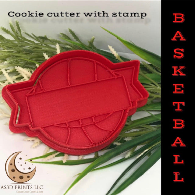 Basketball Plaquet cookie cutter with stamp