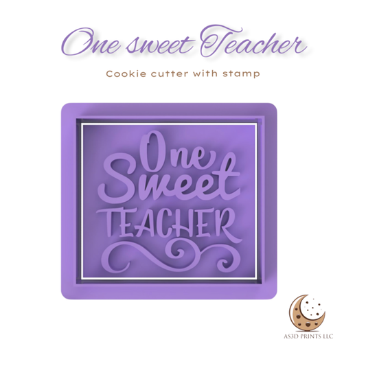 One Sweet Teacher cookie cutter with stamp