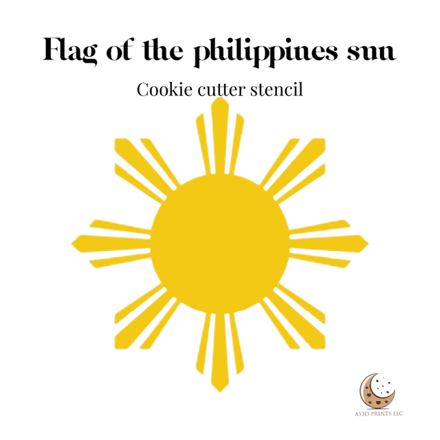 Flag of the phililippines  sun cookie stencil