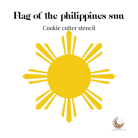Flag of the phililippines  sun cookie stencil