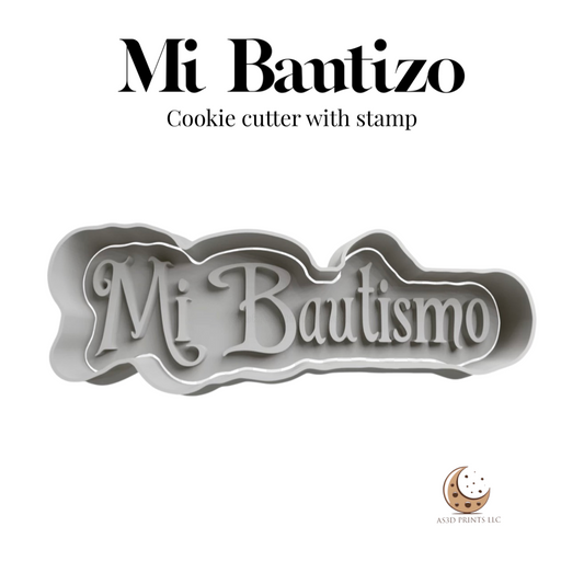 Mi Bautismo cookie cutter with stamp