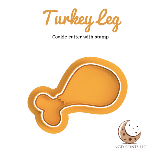Turkey Leg cookie cutter with stamp