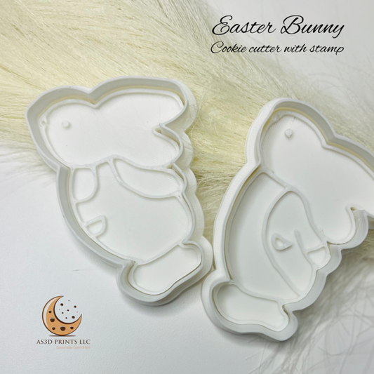 Bunny cookie cutter with stamp
