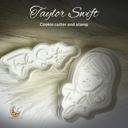 Taylor Swift cookie cutter with stamp